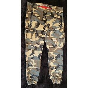 Men's Denim House Camouflage Cargo Pants W 38 L 32 Pockets 100% Cotton